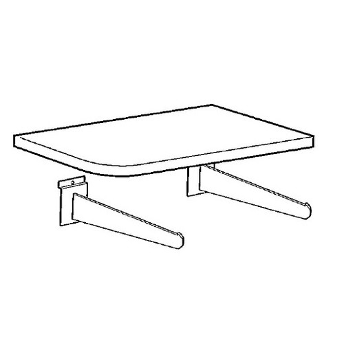 Slatwall 4-Way Display Shelves